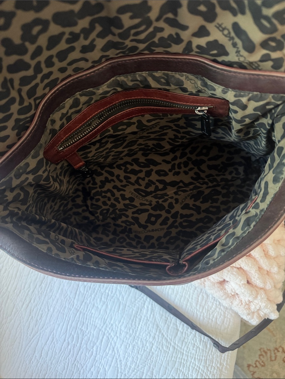 Rebecca Minkoff Brown Leather Studded Tassel Crossbody Bag - Picture 4 of 8